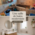 Salle de bains moderne avec des éléments minimalistes et élégants.