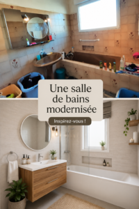 Salle de bains moderne avec des éléments minimalistes et élégants.