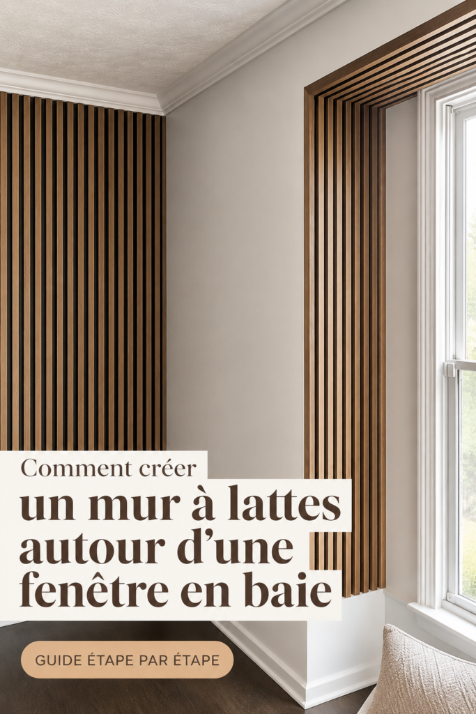 Mur à lattes élégant dans une baie vitrée.