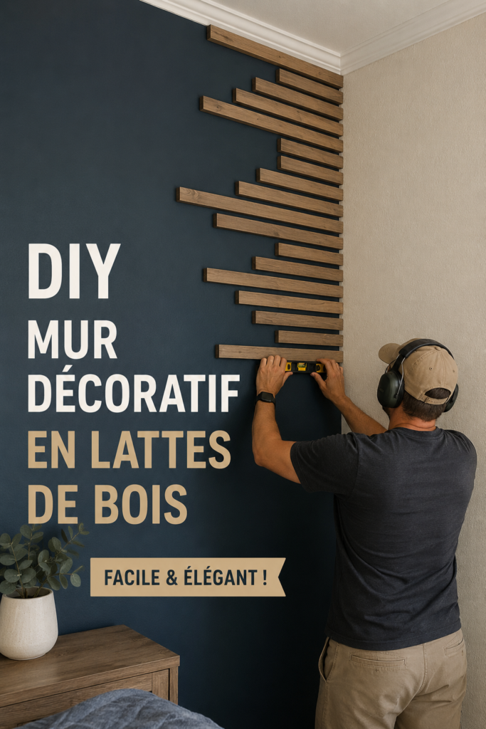 Mur d'accent en lattes de bois dans un salon chaleureux