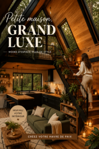 Intérieur d'une petite maison décorée avec goût, alliant luxe et confort.