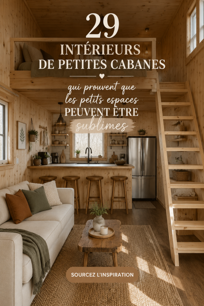 Une belle cabane en bois au design intérieur moderne et accueillant.