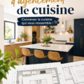 Plan d'agencement de cuisine chaleureux et accueillant, adapté aux petits espaces.
