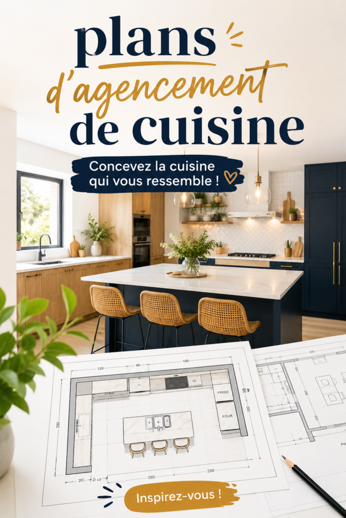 Plan d'agencement de cuisine chaleureux et accueillant, adapté aux petits espaces.
