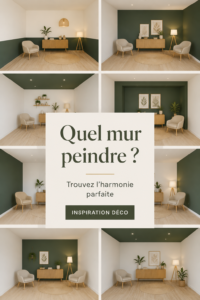 Photo d'un mur récemment peint dans un salon moderne, mettant en valeur une couleur douce et harmonieuse.