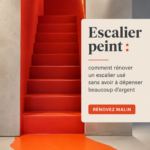 Un escalier rénové avec une peinture fraîche et moderne.