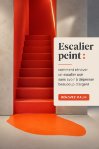Un escalier rénové avec une peinture fraîche et moderne.
