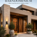 Intérieur moderne d'un barndominium en 2025, décoré de manière chaleureuse et accueillante.