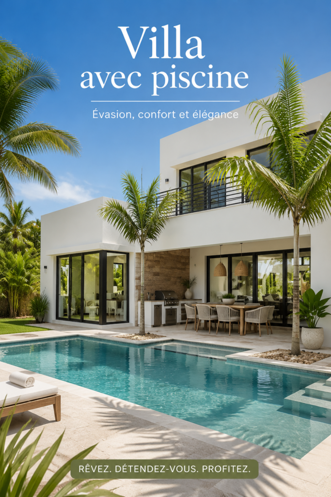 Villa moderne avec piscine privée entourée de verdure