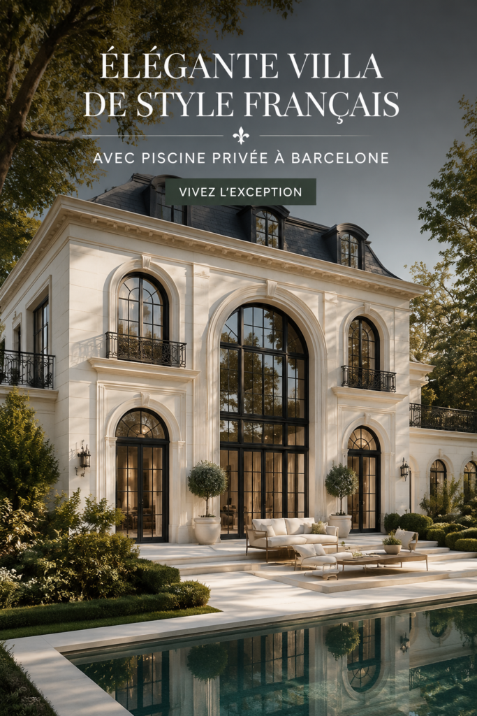 Villa française élégante avec piscine privée à Barcelone