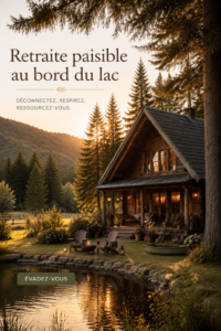 Chalet paisible au bord d'un lac entouré de nature verdoyante