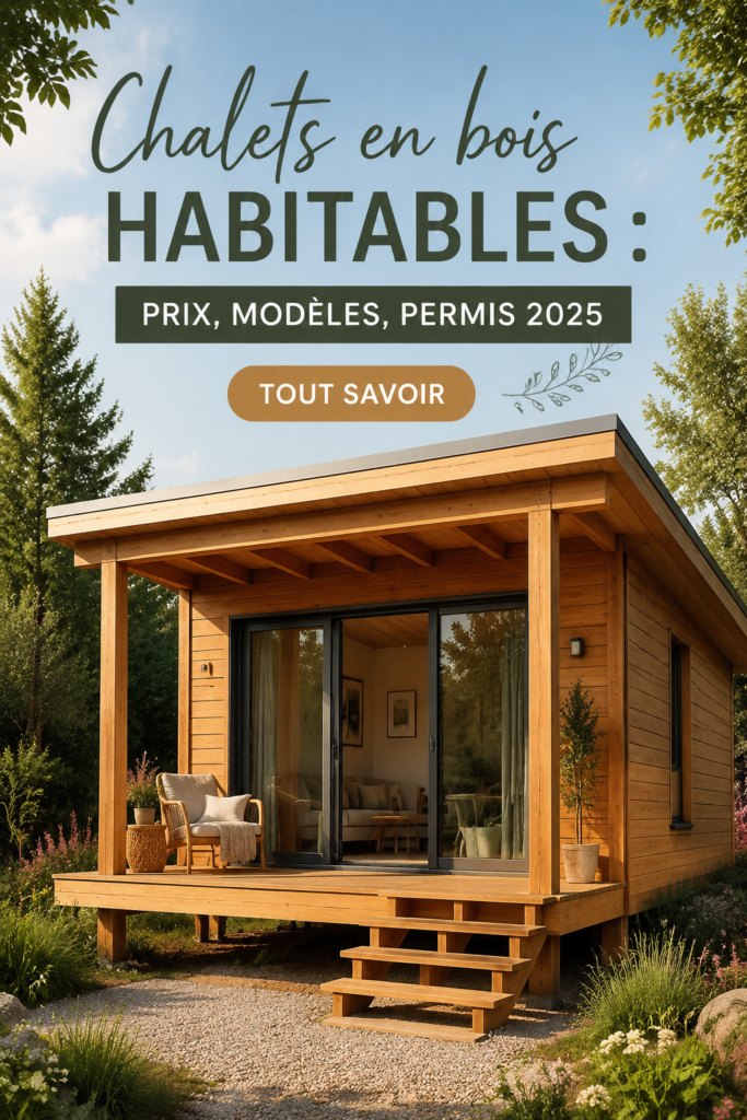Un chalet en bois moderne entouré de nature, parfait pour un cadre de vie paisible.