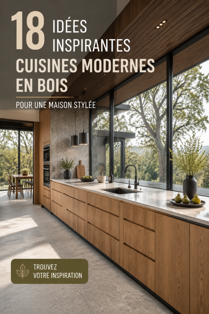 Cuisine moderne avec des meubles en bois et un style élégant.