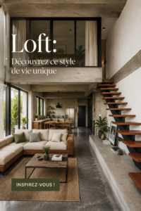 Un intérieur loft moderne avec de grands espaces et des éléments industriels