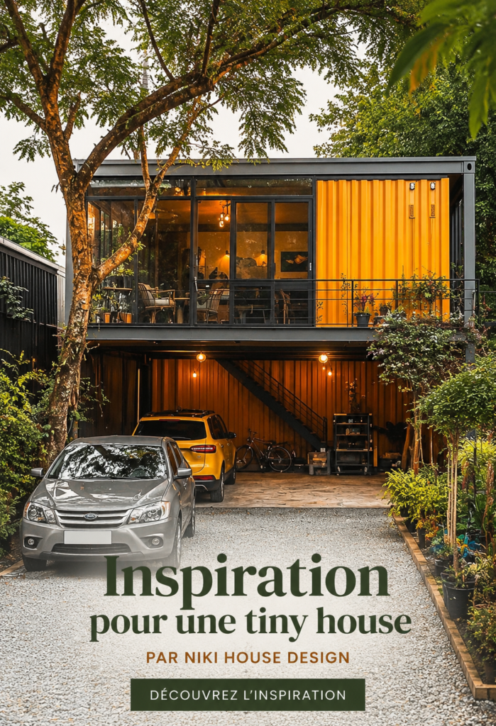 Exemple d'une tiny house moderne avec un design chaleureux et accueillant