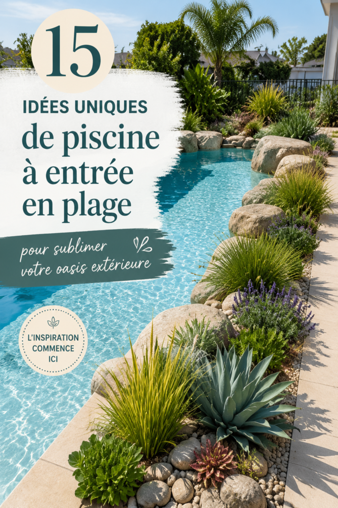 Une magnifique piscine à débordement illuminée au crépuscule dans un jardin élégant.