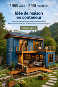 Maison conteneur moderne et design, un espace de vie chaleureux