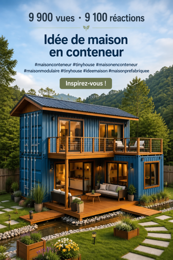 Maison conteneur moderne et design, un espace de vie chaleureux