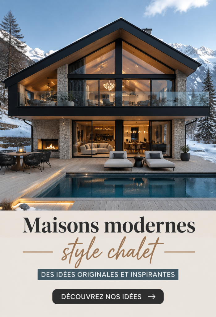 Maison moderne de style chalet avec un design original et chaleureux