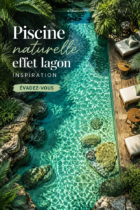 Piscine naturelle effet lagon entourée de végétation luxuriante